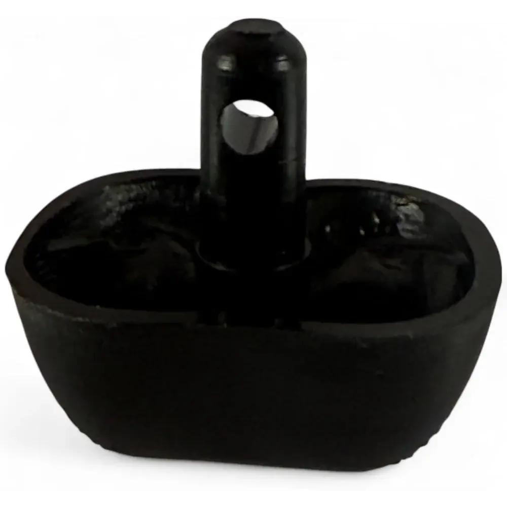 Black rubber bumper with a central peg.
