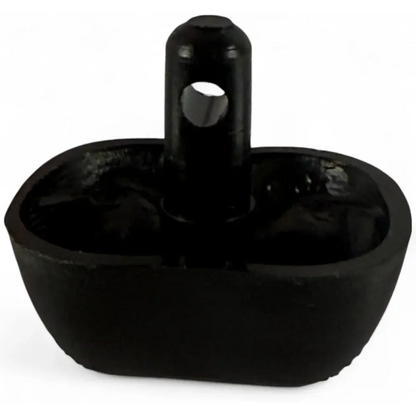 Black rubber bumper with a central peg.