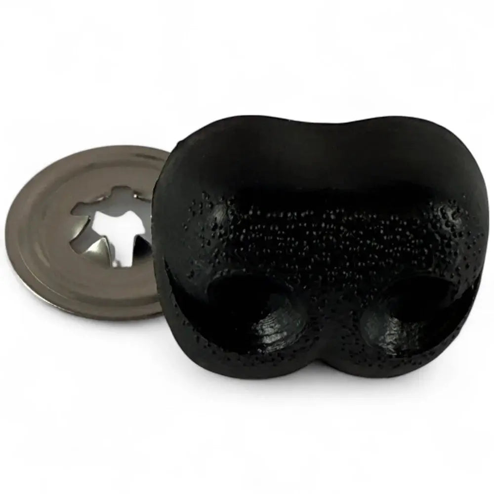 Black textured knob with metal washer.