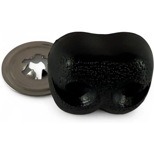 Black textured knob with metal washer.