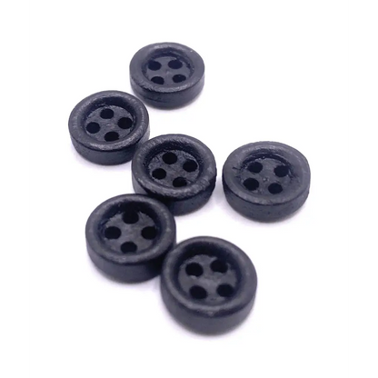 KnitForLess Black Wooden Buttons 9mm 4 Hole Baby Dolls Cardigans Knitting Sewing - 20