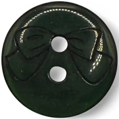Dark green button with bow.