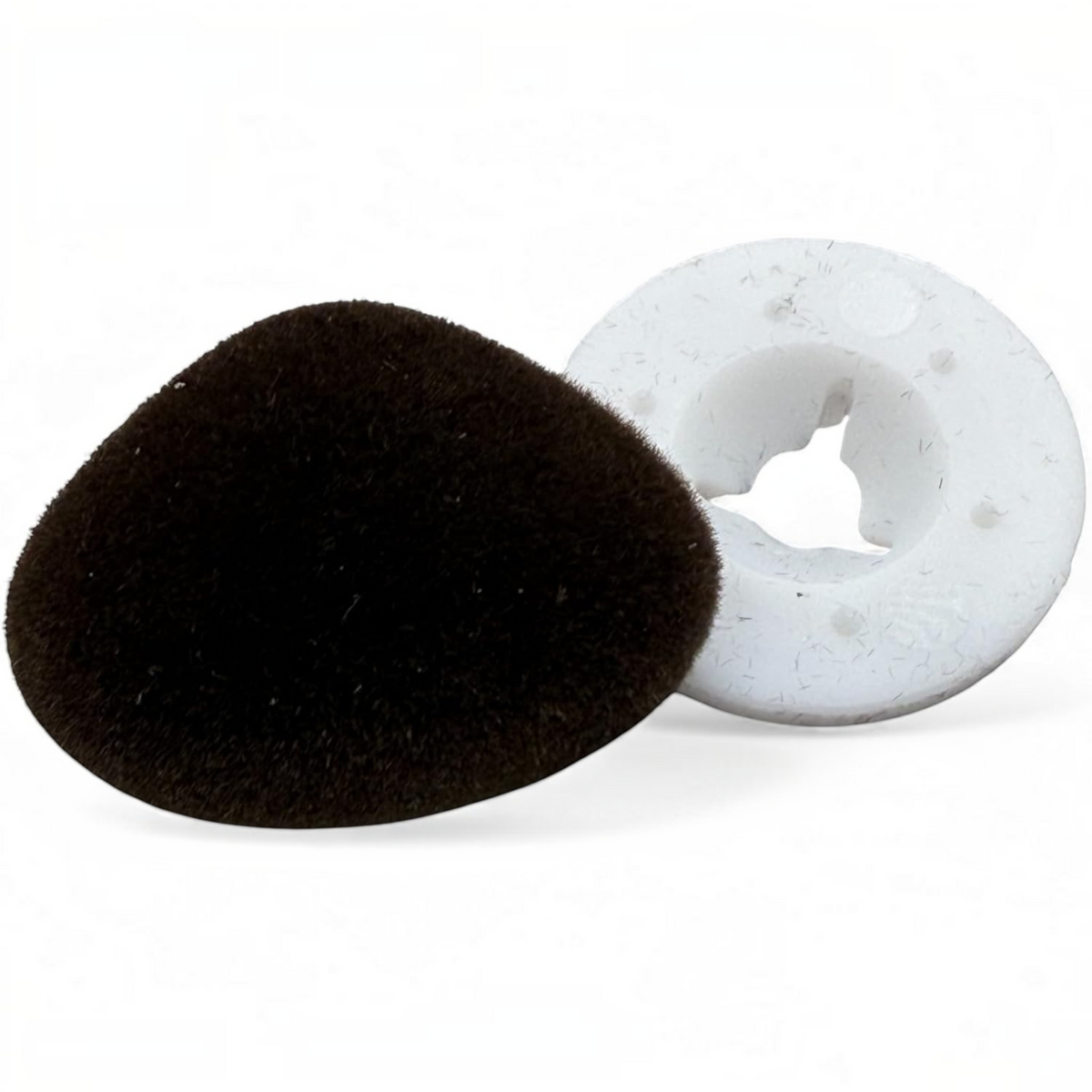 KnitForLess 30mm brown flocked animal nose for teddy bear and soft toy making with white plastic backing