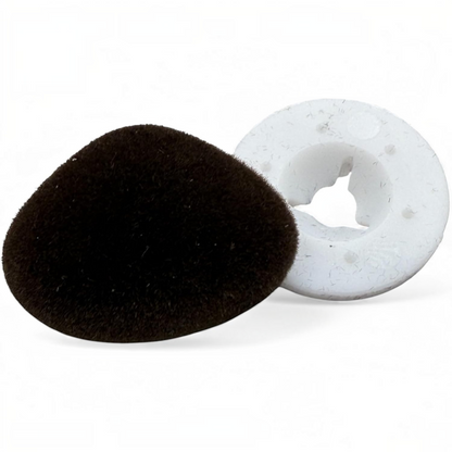 KnitForLess 30mm brown flocked animal nose for teddy bear and soft toy making with white plastic backing