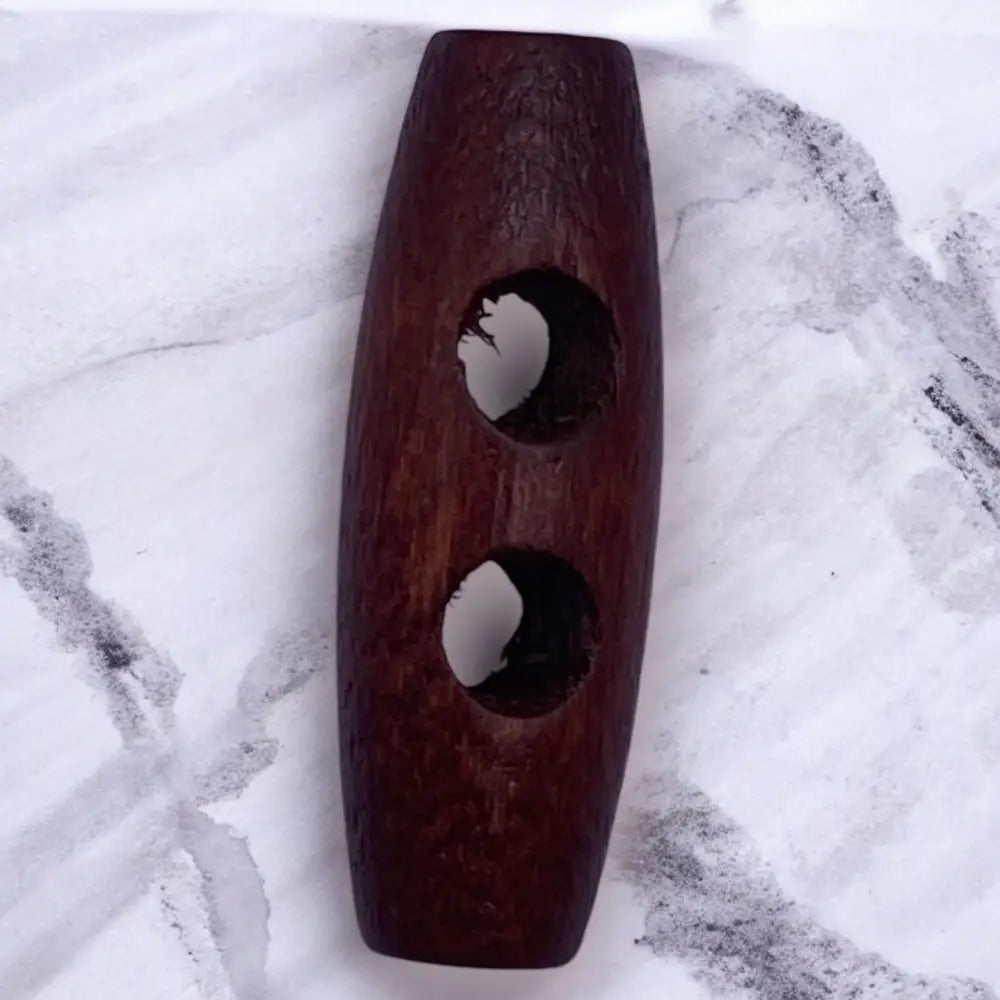 KnitForLess Brown Wooden Toggle Buttons 30mm 2 Hole for Coats and Cardigans