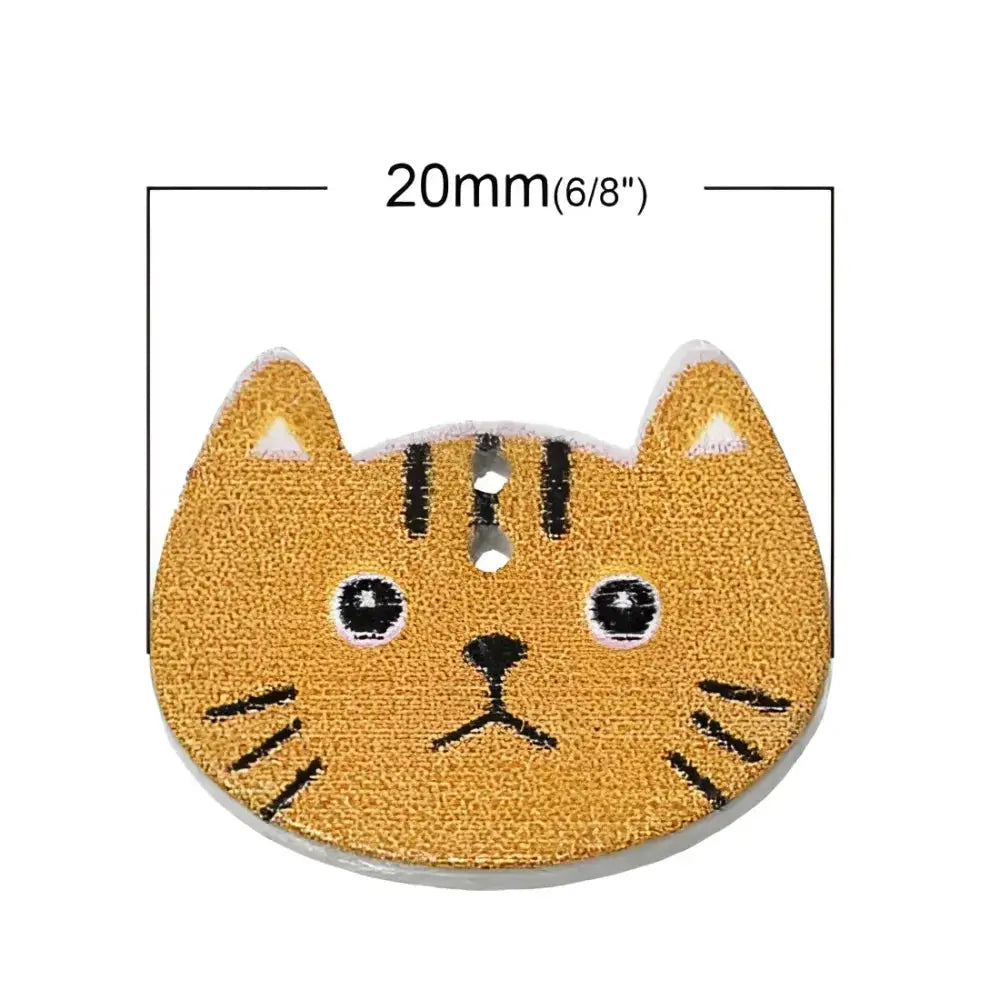 Orange cat-shaped button.