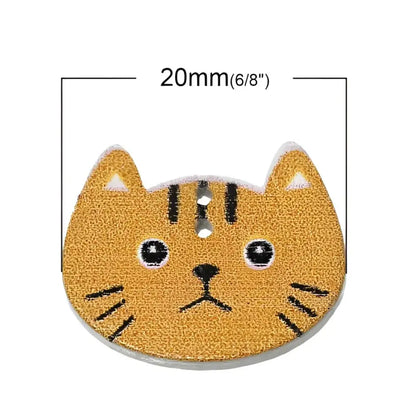 Orange cat-shaped button.