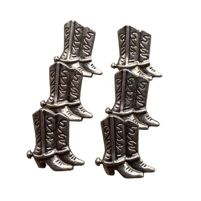 Silver cowboy boot charms.