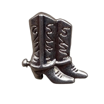 Silver cowboy boot pin.