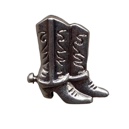 Silver cowboy boot pin.