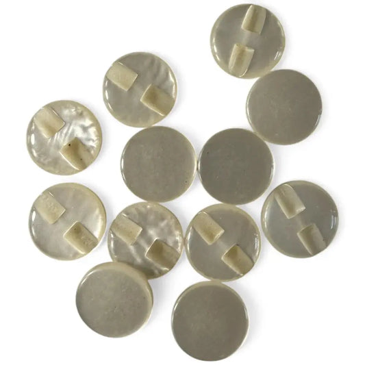 Collection of gray buttons.