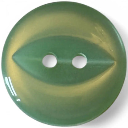 Green and gold two-hole button.