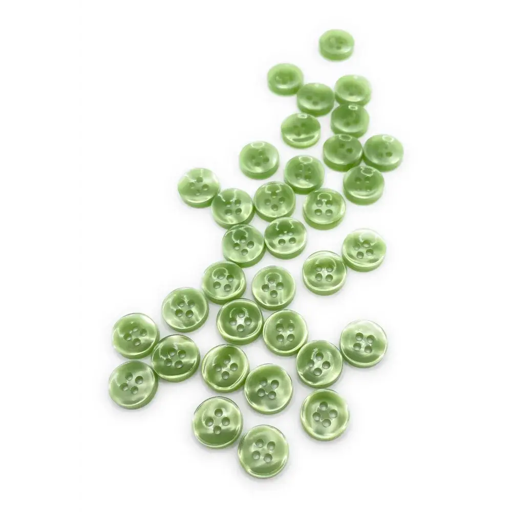 Green four-hole buttons.