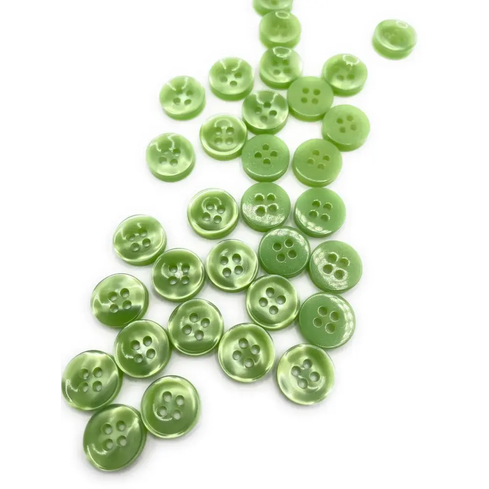 Green four-hole buttons.