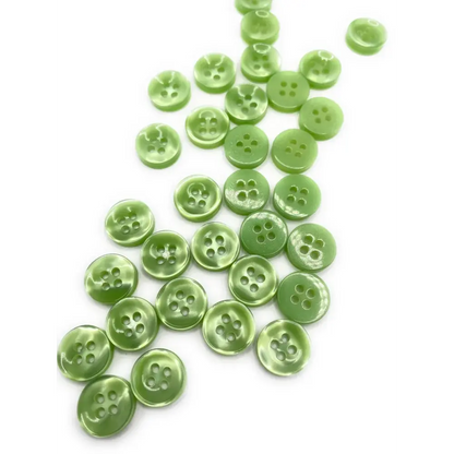 Green four-hole buttons.