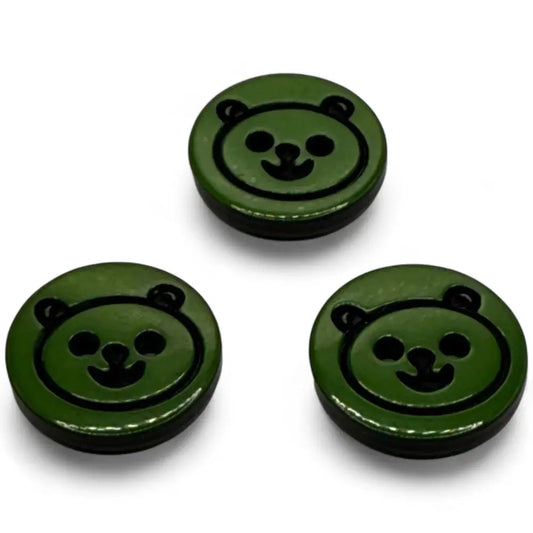 Three green bear-faced buttons.