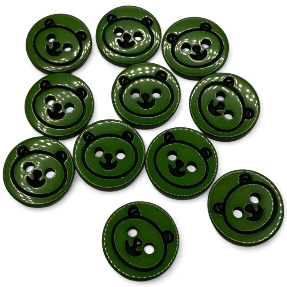 Green bear-shaped buttons.