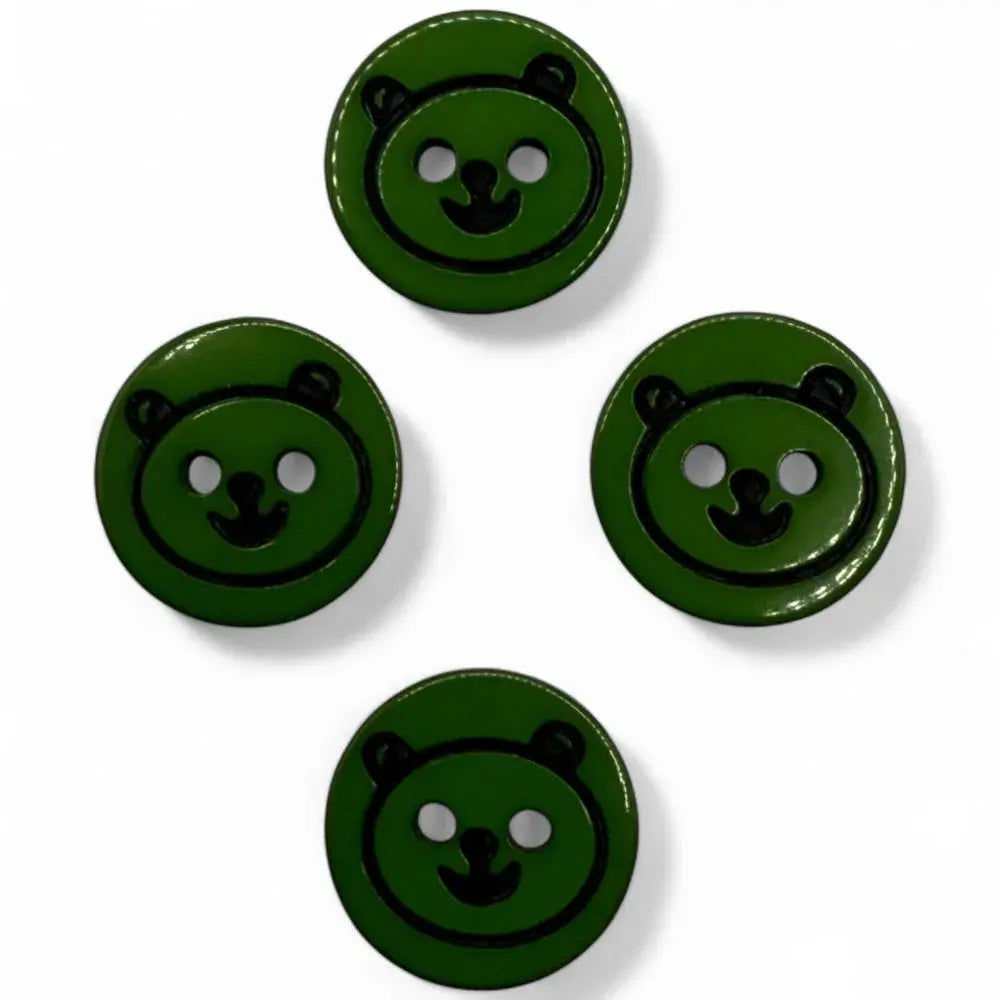 Four green bear-faced buttons.