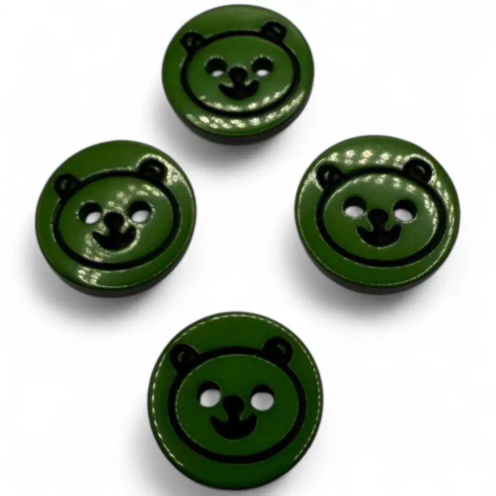 Four green bear-shaped buttons.