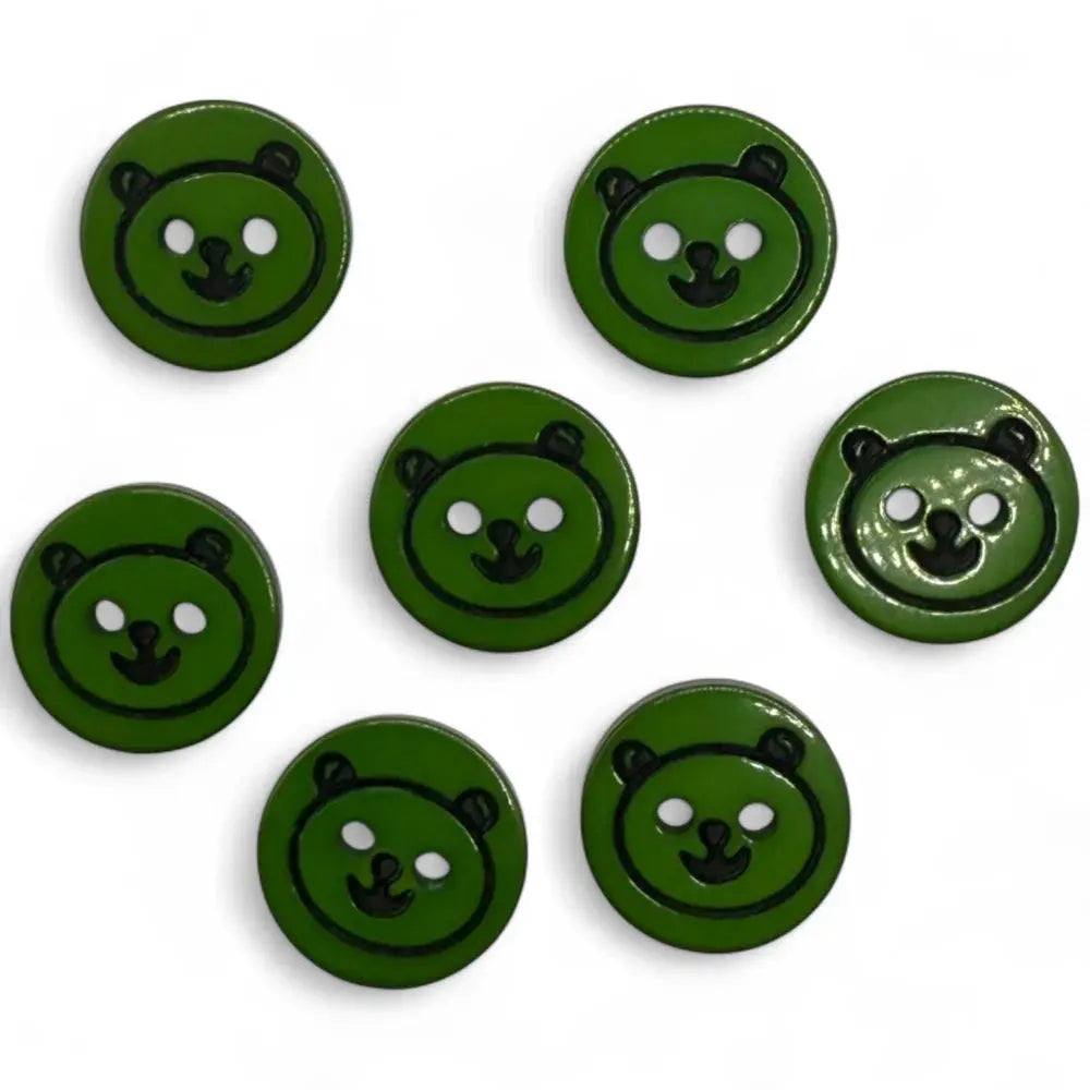 Green bear-shaped buttons.
