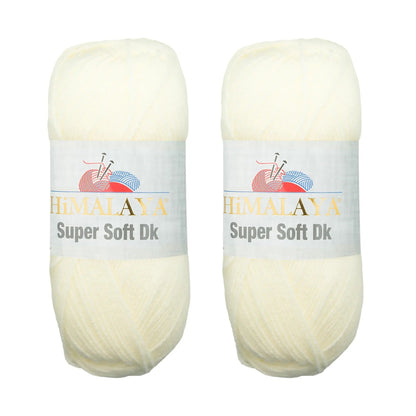 KnitForLess Himalaya Super Soft DK acrylic yarn in baby pink, set of two 100g skeins for knitting and crochet projects.