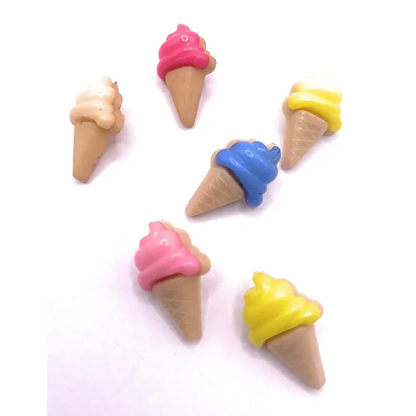 Colorful ice cream cone charms.