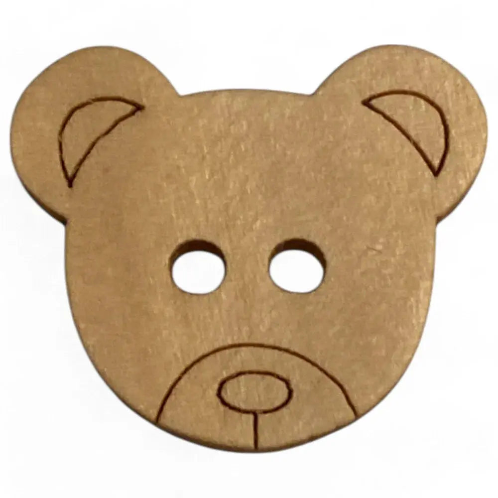 Wooden bear-shaped button.