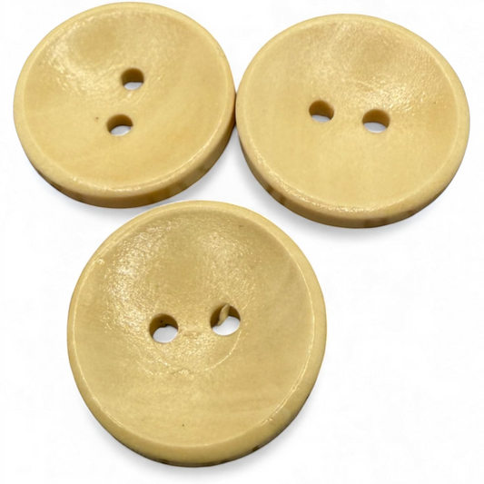 KnitForLess light brown wooden sewing buttons with a smooth finish and two-hole design for garments and crafts