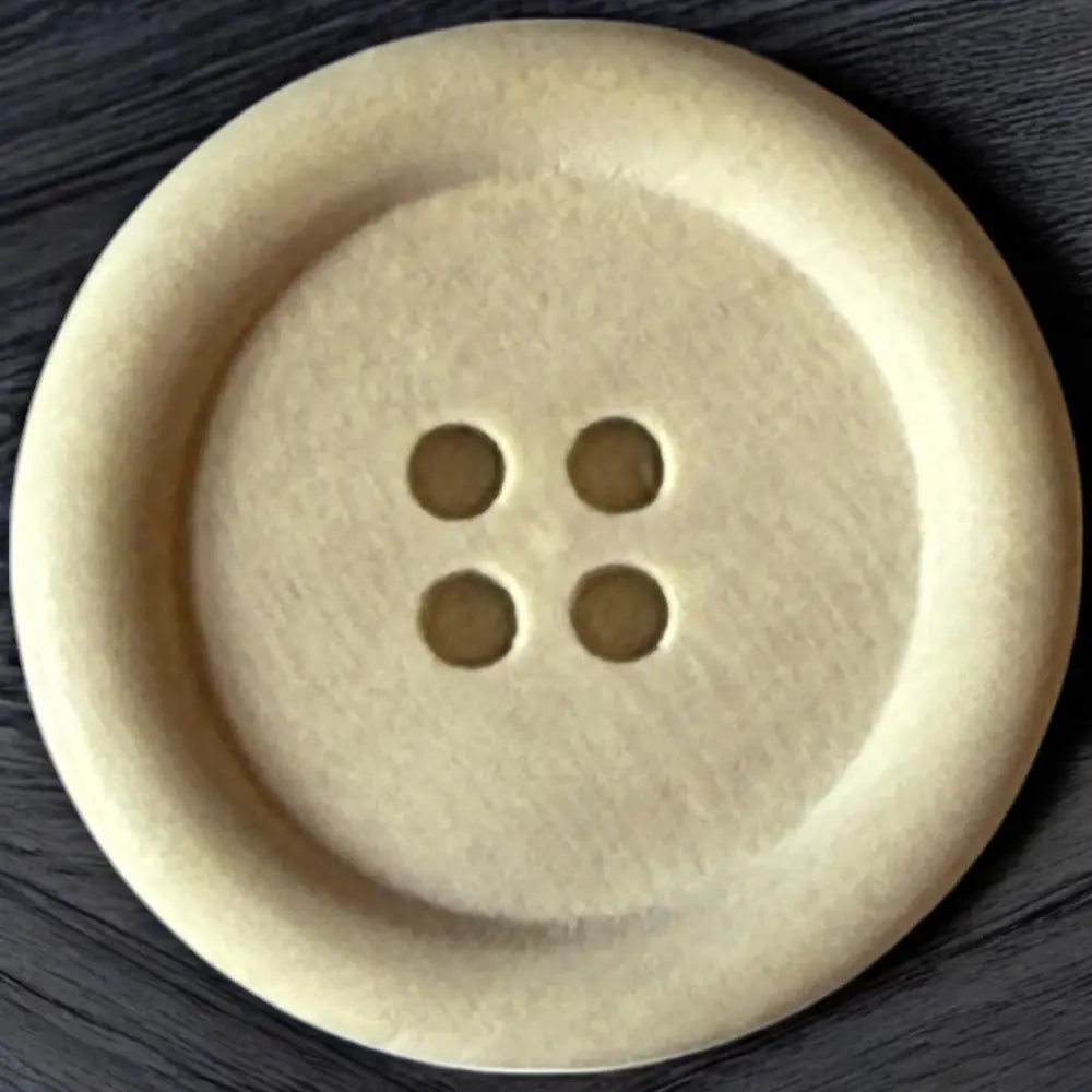 KnitForLess Natural Wooden Buttons 30mm 4 Hole for Cardigans and Sewing