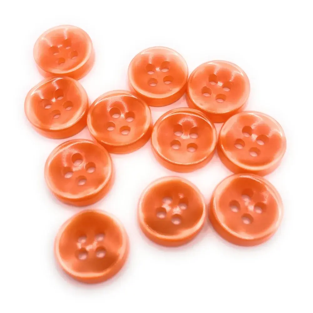 Orange four-hole buttons.