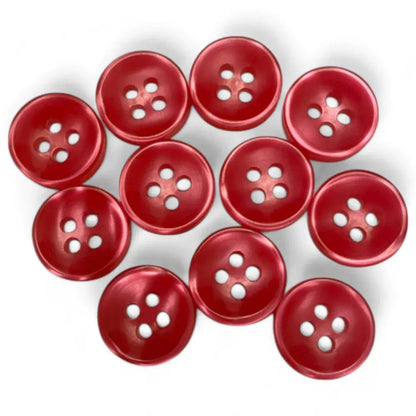 Red four-hole buttons.