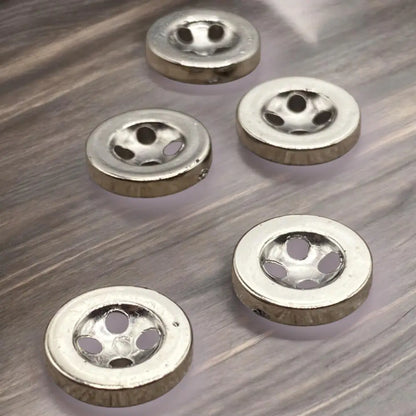 KnitForLess Plastic Shirt Buttons 4-Hole 11mm and 12.5mm Pack of 10 Silver Or Gold
