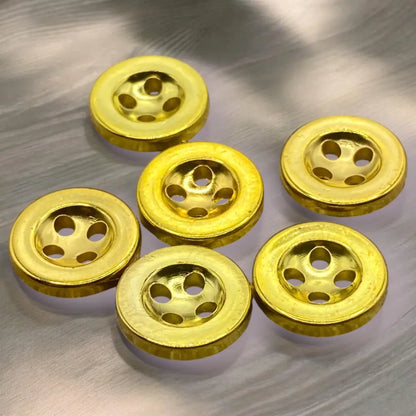 KnitForLess Plastic Shirt Buttons 4-Hole 11mm and 12.5mm Pack of 10 Silver Or Gold