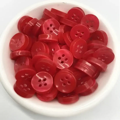 KnitForLess Red 11mm Buttons 4 Hole Baby Cardigans Shirt Knitting Sewing Plastic