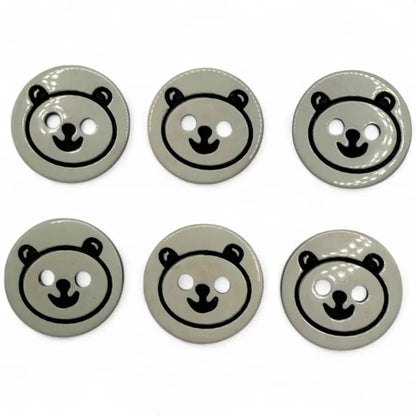 Gray bear-faced buttons.