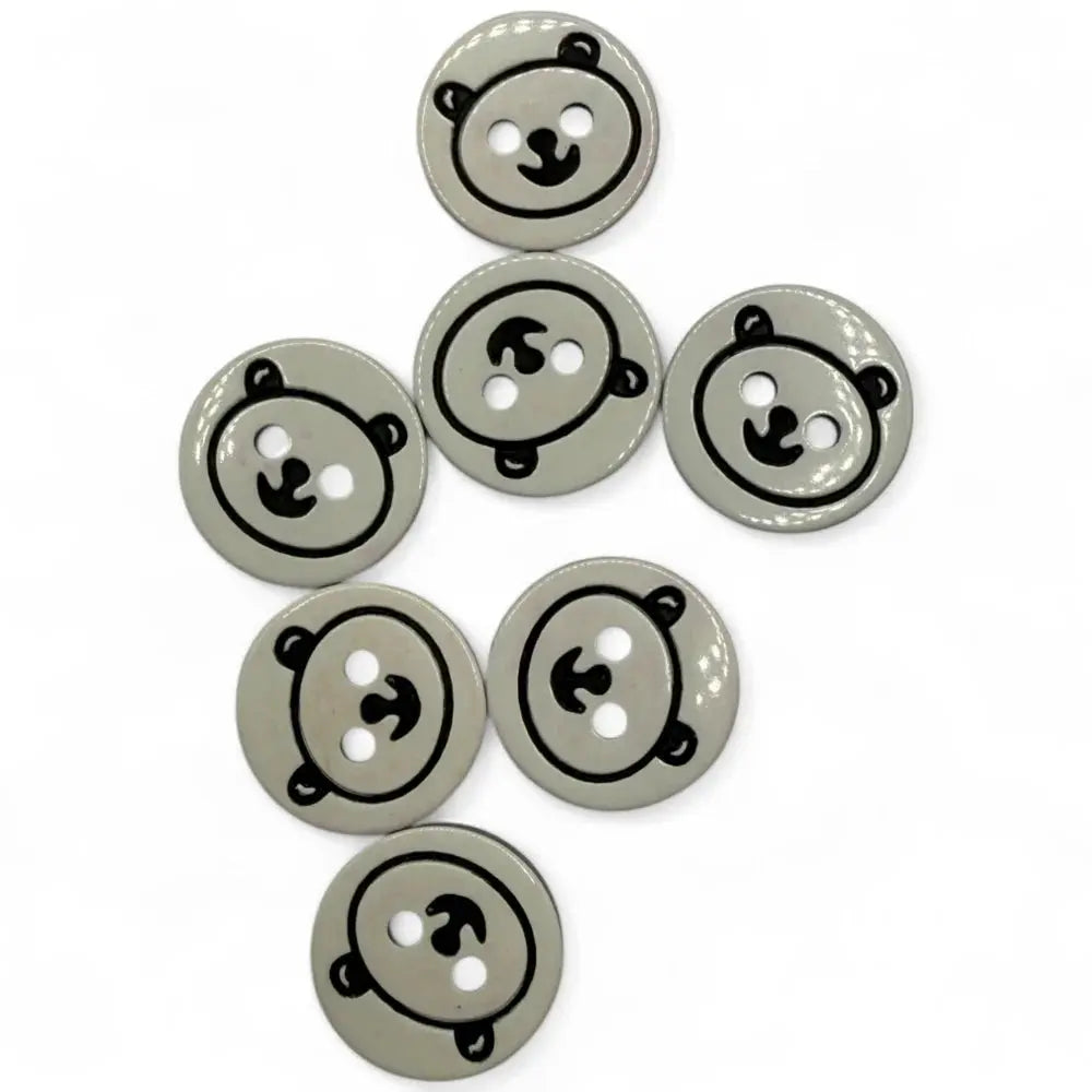 Gray bear-face buttons.