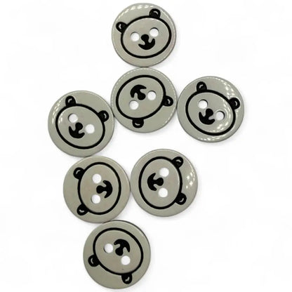 Gray bear-face buttons.