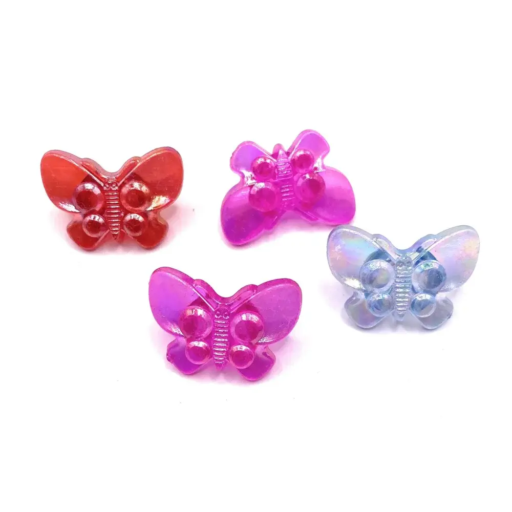 Colorful butterfly-shaped buttons.