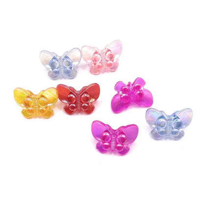 Colorful translucent butterfly beads.