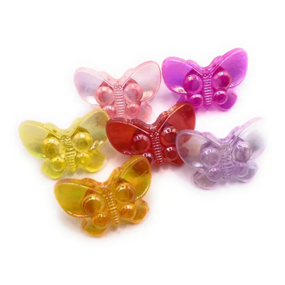Colorful translucent butterfly beads.
