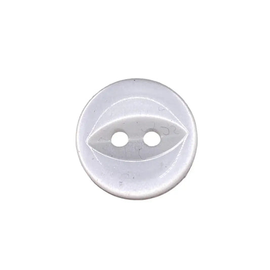 White, round, two-hole button.