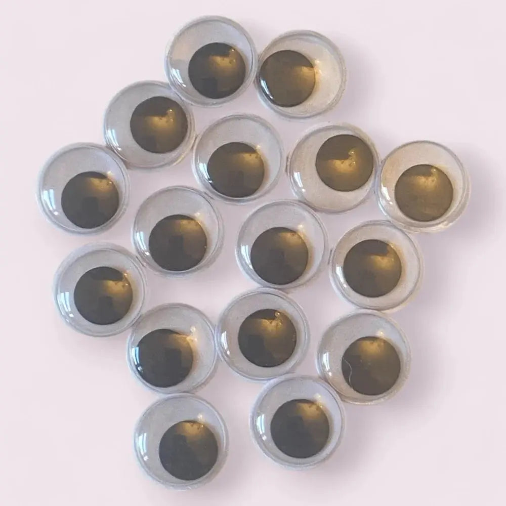 Googly eyes with golden pupils.
