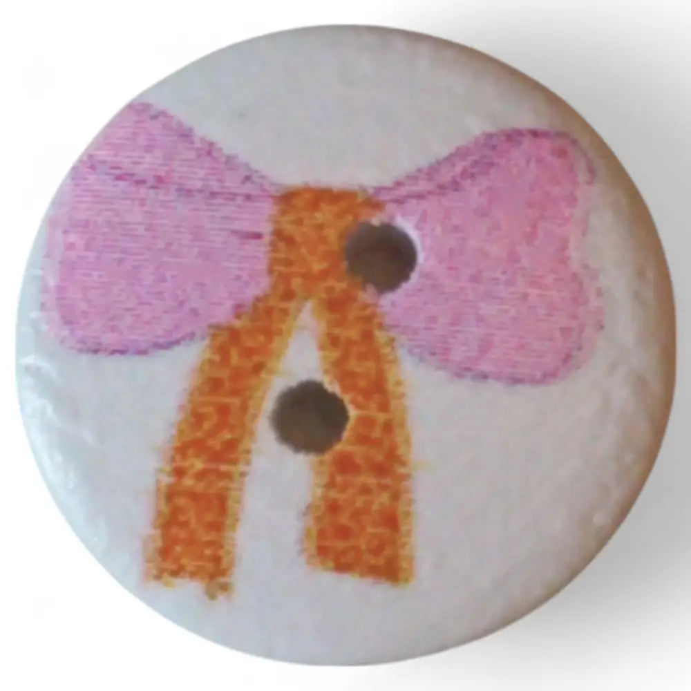KnitForLess Wooden Bow Buttons 15mm 2-Hole Design for Knitting and Scrapbooking