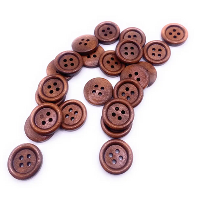 KnitForLess Wooden Brown Buttons 18mm Size 4 Hole Great for Cardigans Sewing Knitting