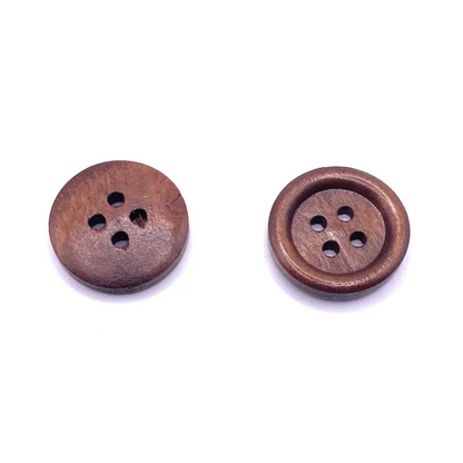 KnitForLess Wooden Brown Buttons 18mm Size 4 Hole Great for Cardigans Sewing Knitting