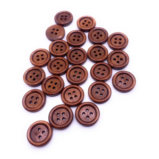 KnitForLess Wooden Brown Buttons 18mm Size 4 Hole Great for Cardigans Sewing Knitting