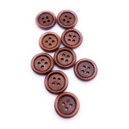 KnitForLess Wooden Brown Buttons 18mm Size 4 Hole Great for Cardigans Sewing Knitting