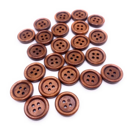 KnitForLess Wooden Brown Buttons 18mm Size 4 Hole Great for Cardigans Sewing Knitting