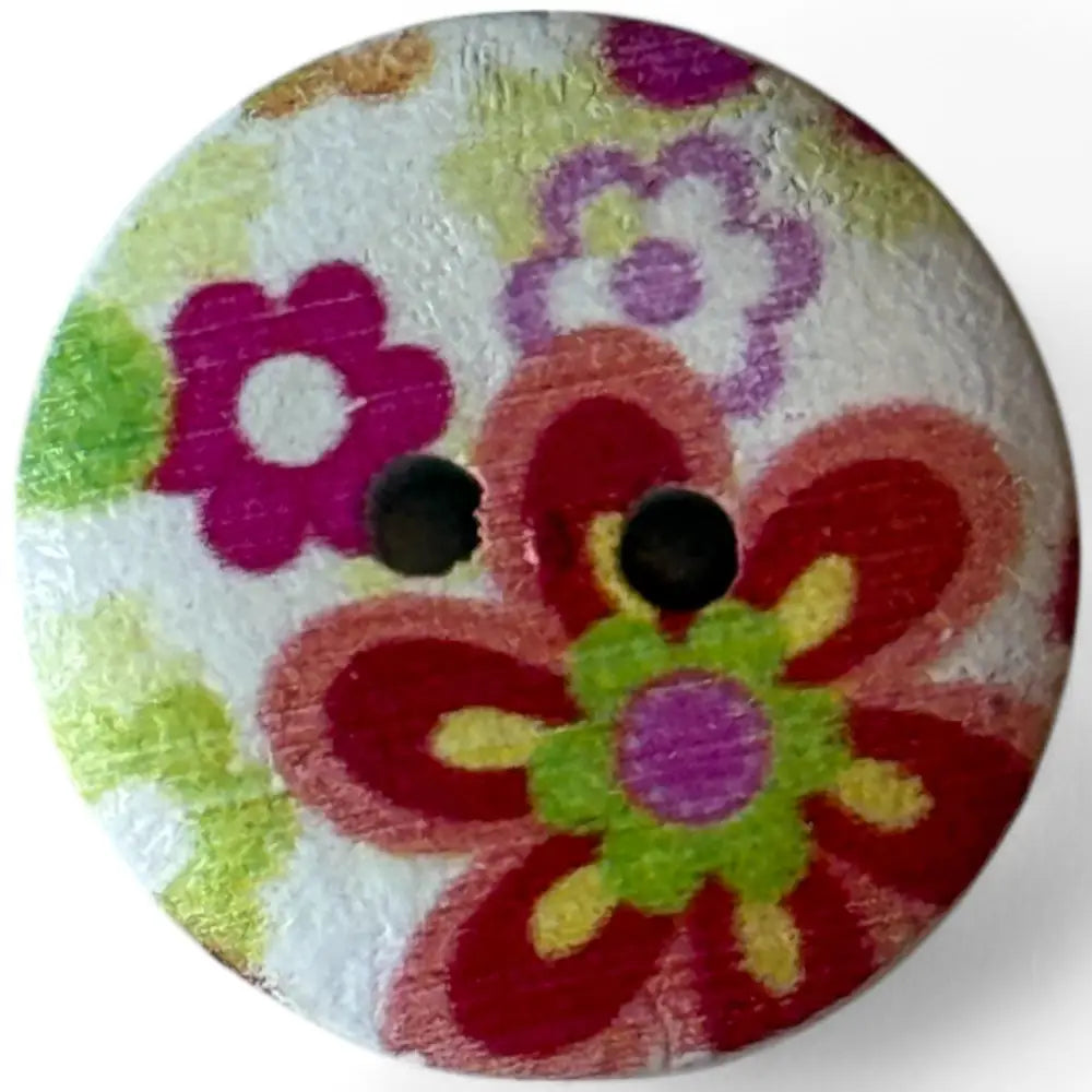 KnitForLess Wooden Buttons Cute 20mm Flower Pattern 2 Hole Design 6 Pieces