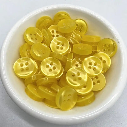 KnitForLess Yellow 11mm Buttons 4 Hole Baby Cardigans Shirt Knitting Sewing Plastic
